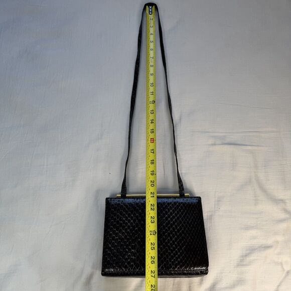 Vintage Stuart Weitzman Snake Embossed Leather Evening Shoulder Bag Purse - Picture 14 of 14